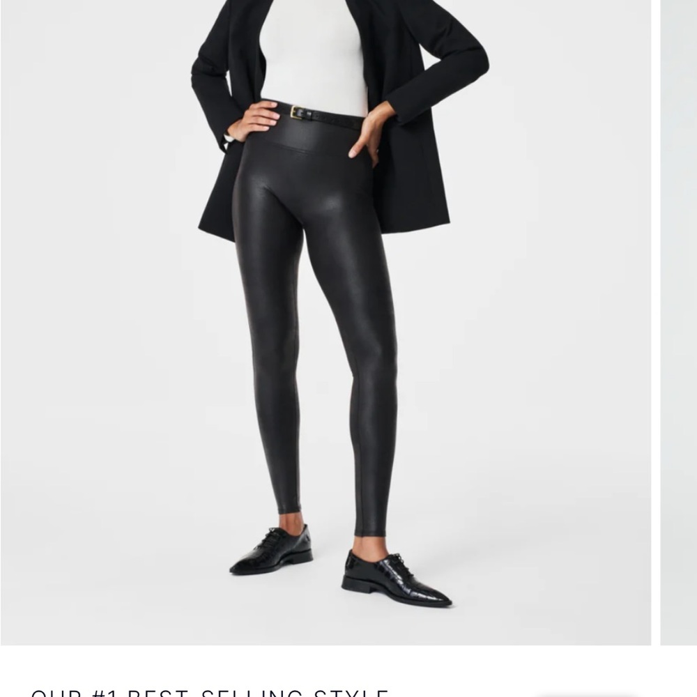 Spanx faux leather leggings- black